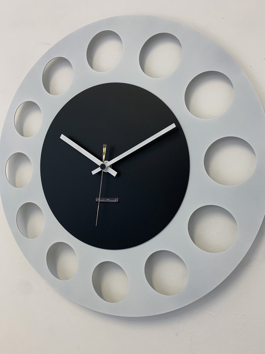 ChantalBrandO Wandklok OLYMPIA Black & White XL Modern Design