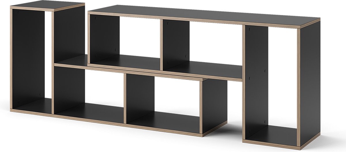 Vicco Tetrix Boekenrek – 112.8 x 56.4 cm Set van 2 Antraciet