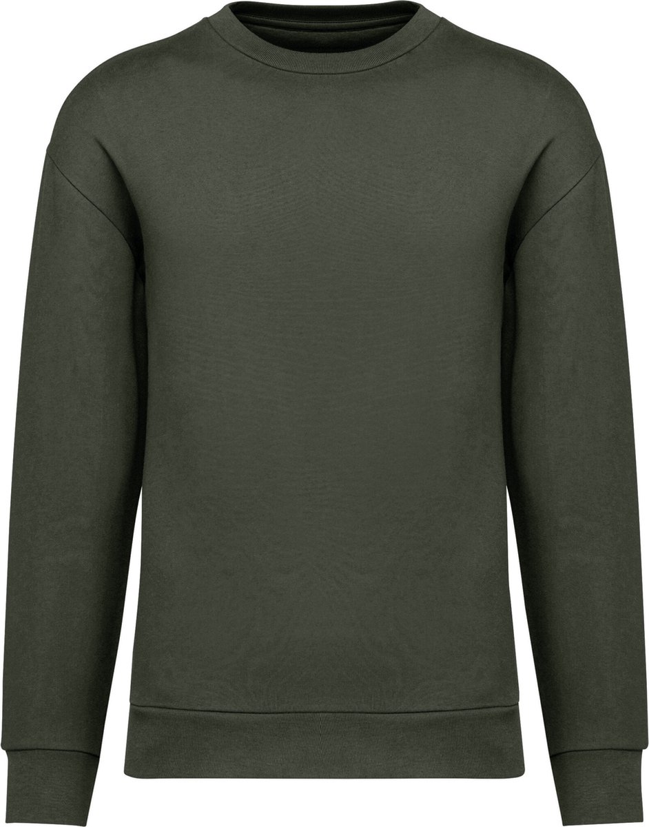 Native Spirit Ecologische uniseks sweater met ronde hals en afhangende mouwen in geborsteld fleece NS435 - Organic khaki - XXS