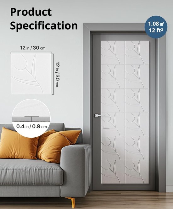 Akoestische panelen zelfklevend, 12 stuks, geluidsisolatiepanelen voor Akoestische panelen zelfklevend, 12 stuks, geluidsisolatiepanelen voor