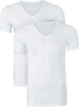 Ten Cate Basic heren T-shirts V-hals - 2-pack - wit -  Maat S