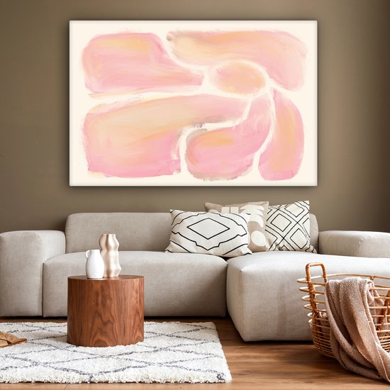 Tableau sur toile Fleurs - Rose - Nature - Boho - 180x120 cm - Décoration murale XXL