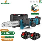Bol.com Quickshop Electrische Kettingzaag - 12 Inch Borstelloze Elektrische Zaag - Draadloze Draagbare Tuin Houtbewerking - Snij... aanbieding