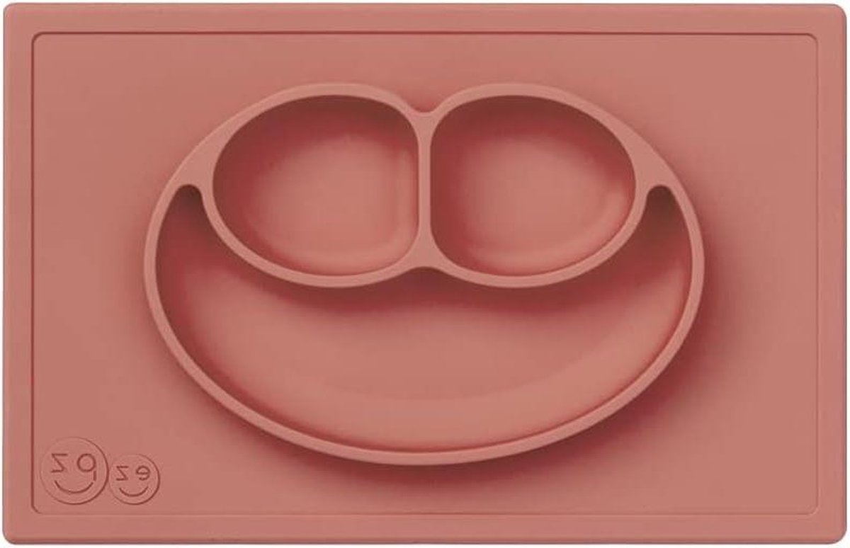 Image of 24 maanden + siliconen Happy Mat bord met ingebouwde placemats voor peuters en kleuters - Sienna