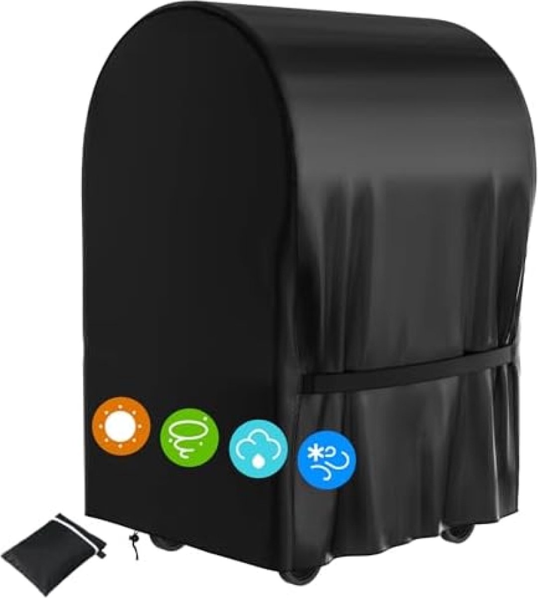 Barbecuehoes beschermhoes barbecuekap gasgrillbeschermhoes grill-barbecue-afdekking met trekkoord 210D Oxford-doek waterdicht afwasbaar robuust en zwaar (77 x 67 x 110 cm)
