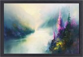 Landschap schilderijen - Natuur wanddecoratie - Canvas schilderijen Bloemen - Wanddecoratie industrieel - Schilderij op canvas met baklijst - Kunst canvas met baklijst 70x50 cm