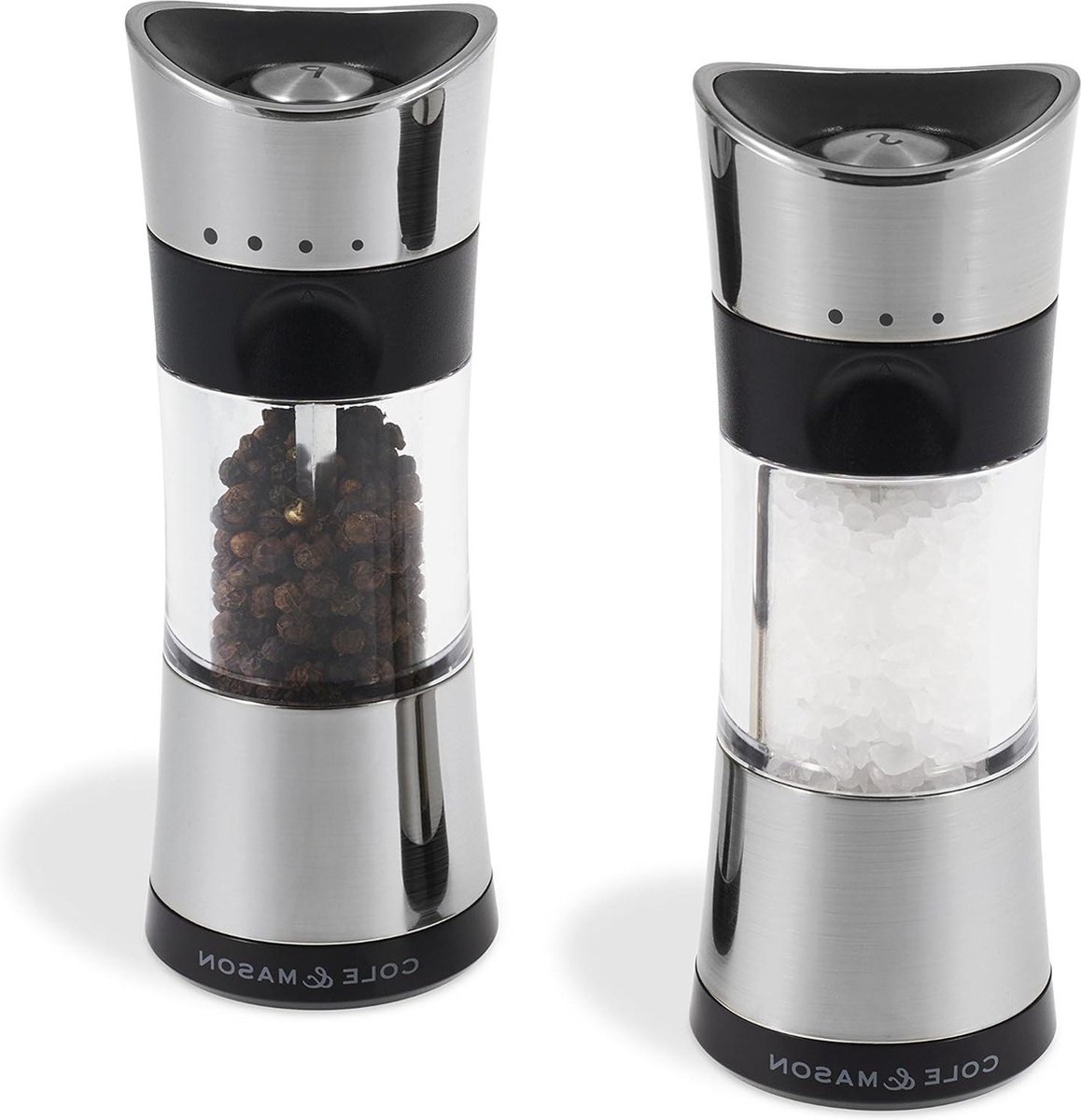 Horsham Zout Pepermolen Precision+ Instelbare Maling Chroom Acryl 154mm Cadeauset Levenslange Garantie op Mechanisme