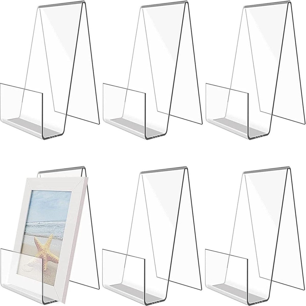 Transparante boekenstandaard acryl - 6 stuks voor handwerk, fotoalbums