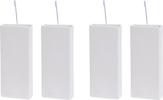 Bellatio design Waterverdamper radiator - 4x - dolomiet - wit - 8x20 cm - luchtbevochtiger radiator - verdampingsbakje