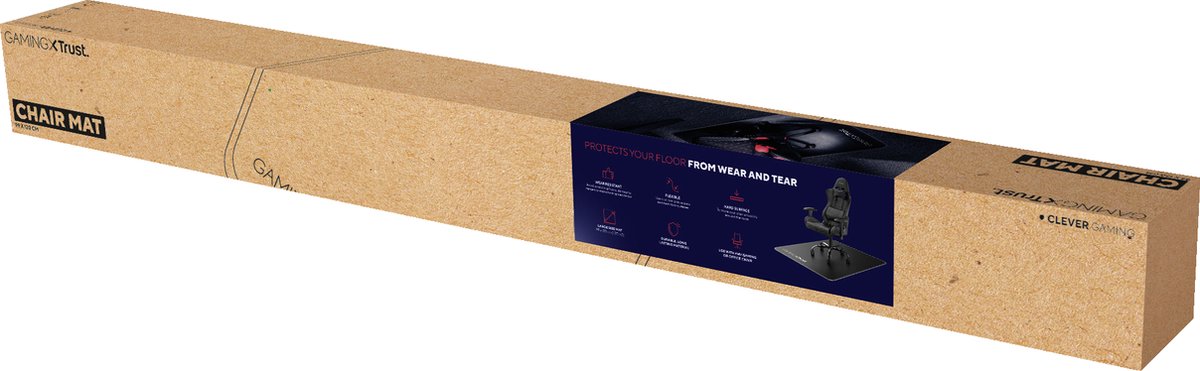 Afbeelding 2 van Trust GXT 715 - Gaming Vloermat - Bureaustoel vloermat - 99 x 120cm - Zwart