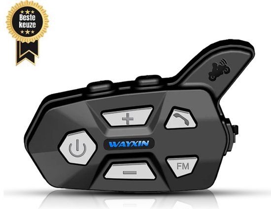 WAYXIN Draadloze Motorhelm Headset R5 Bluetooth Headset met