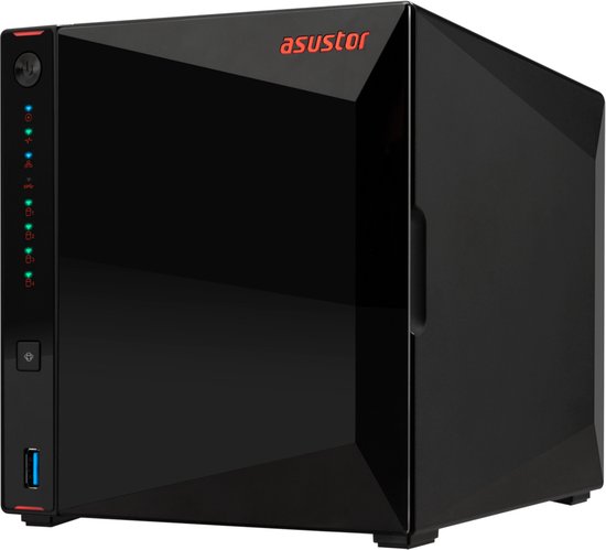 Asustor AS5404T data-opslag-server NAS Intel® Celeron® N5105 4 GB DDR4 0 TB ADM Zwart van Asustor — afbeelding 3