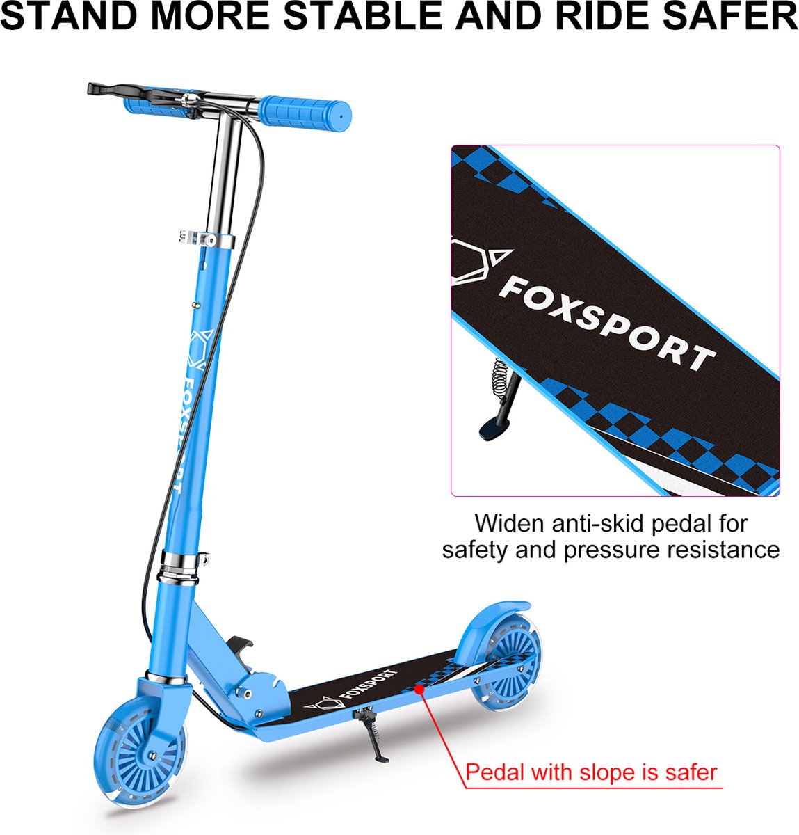 FOXSPORT Kinderstep - Kick Step - voor Jongens en Meisjes - Vanaf 3-12 Jaar - Step - Kinderstepjes - Draagkracht tot 100 kg - Aluminium — afbeelding 4