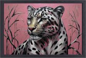 Luipaard schilderij - Dier schilderijen - Schilderijen canvas Takken - Woonkamer decoratie industrieel - Canvas schilderijen met baklijst - Muurkunst canvas met baklijst 100x75 cm