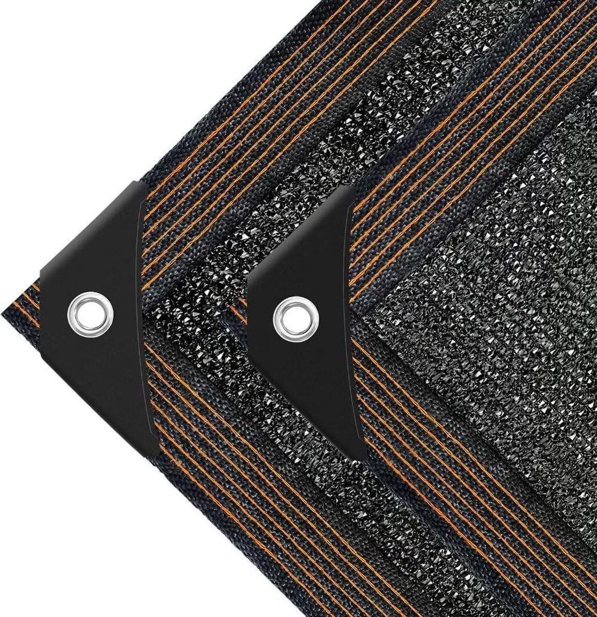 Schaduwnet met ogen 2 x 3 m zwart Zonwering voor tuin terras 70% schaduwpercentage UV-bestendig Kippenhok tuin outdoor zonnenet