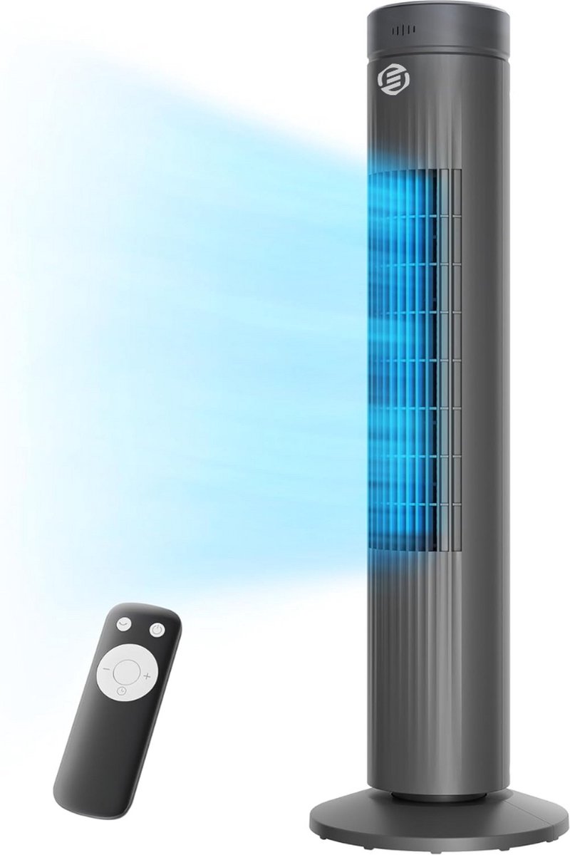 Equivera Torenventilator - Staande Ventilator met Afstandsbediening - Kolomventilator - Verschillende Snelheden - Timer - Ventilator Staand