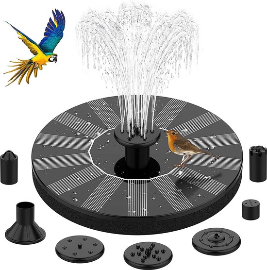 Vijverpomp op zonne-energie met 11 effecten 2021 upgrade - Drijvende fonteinpomp voor tuinvijver of waterbekken - Geschikt voor vogelbad of visvijver