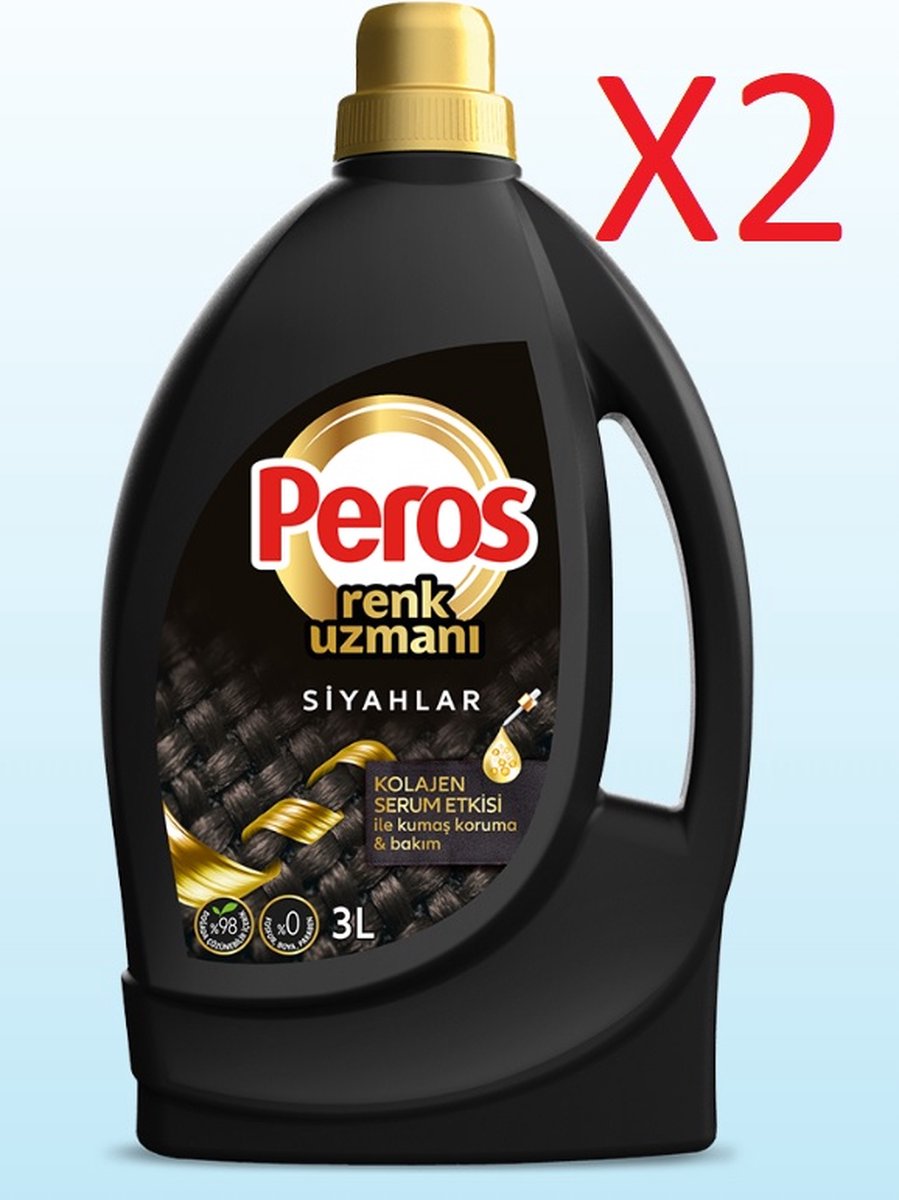 Peros Color Expert Vloeibaar WASMIDDEL Zwart - 2x 3L - 150 WASBEURTEN