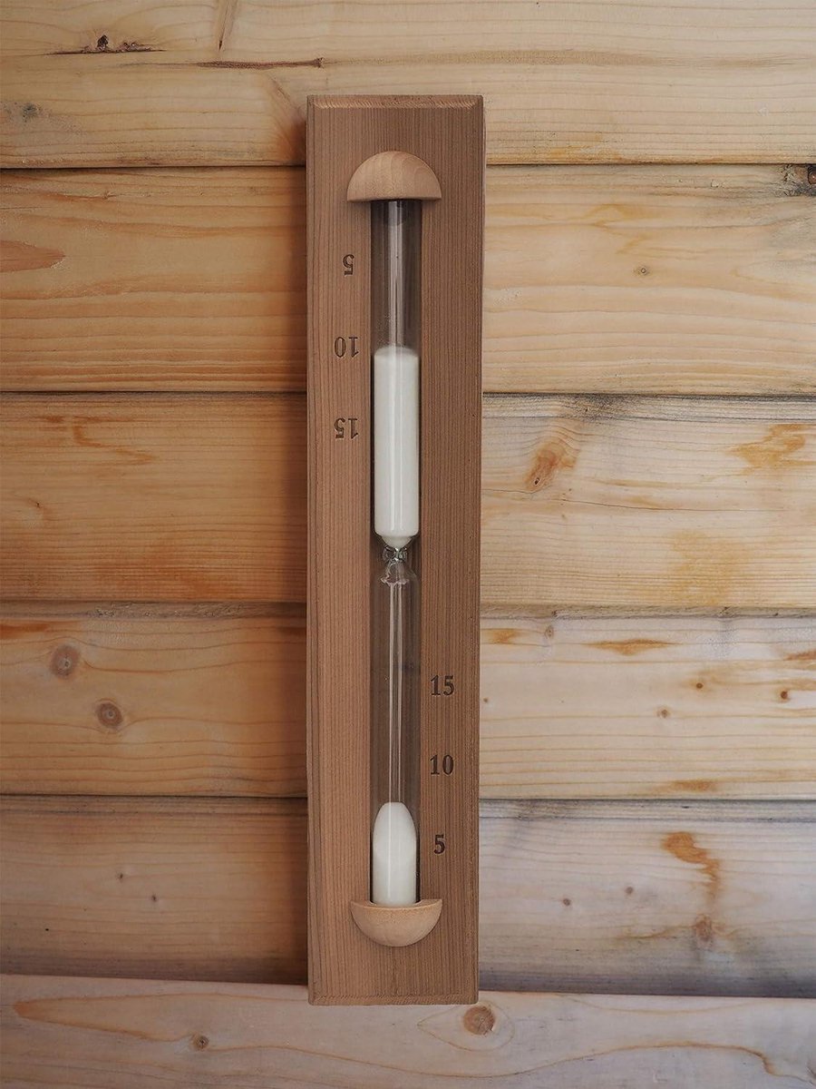 Midi Minuit Sauna 15 Minutes Sablier Sauna, Sablier Sauna Sable Minutes Rotatif En Bois Avec Horloge En Verre Et Sables Roses 79250825 Sablier Magique