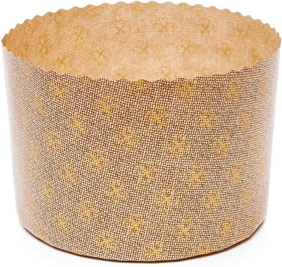 Stampo Panettone Basso 450g Con Onda - Carta Forno 220°C, Confezione 10