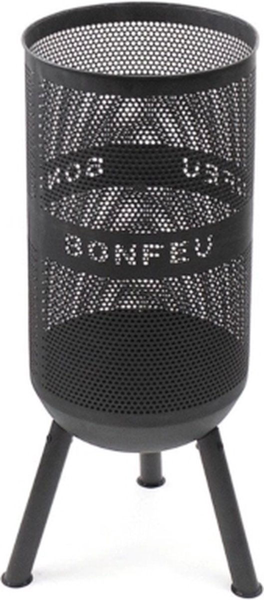 BonFeu BonVes Fire Basket 34 cm - With Grill Grate and Poker - Black