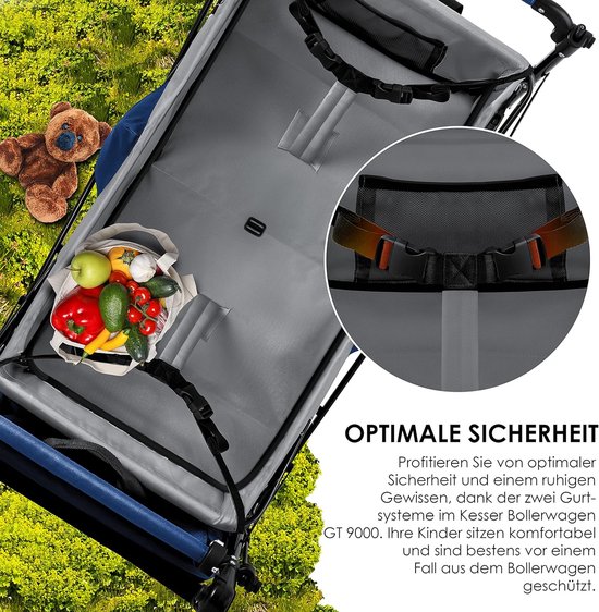 Kajak Trolley, 90 kg, Opvouwbare kano-trolley met 25,4 cm massieve rubberen banden en 1 ratelband, Boot-trolley voor het vervoeren van kajaks, kano's, paddleboards, Jon Boats, 620x350x325 mm | NL