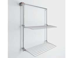 Wanddroogrek Wall Plus - aan de muur gemonteerd - verticaal wasrek - aluminium en staal Wanddroogrek