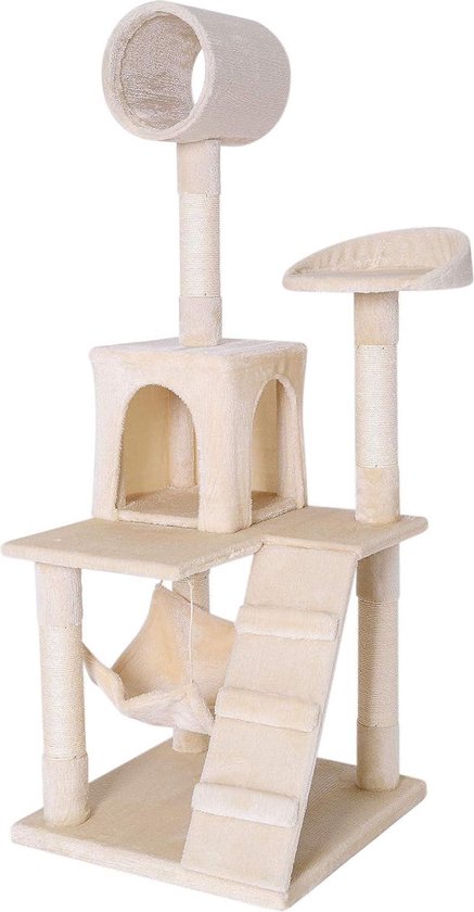 Avalo Krabpaal Voor Katten Met 7 Niveaus - 137x49x49 CM - Lichtgrijs