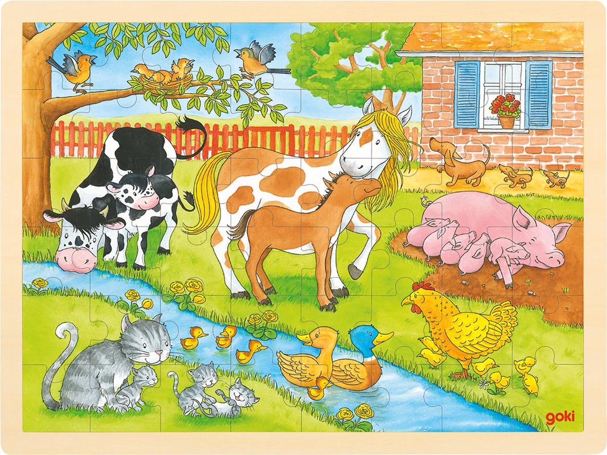 Puzzel: LEVEN op de BOERDERIJ 40x30x0,8cm, 48-delig, hout, 3+ — afbeelding 2