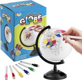 Joya Creative Coloring Globe - Jouets Éducatif - Marqueurs effaçables 6 couleurs - Personnalisez votre propre globe - Jouets créatifs pour Enfants - Décoration de globe
