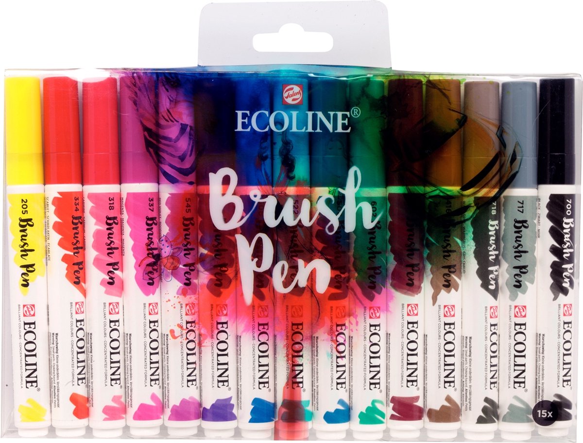 Ecoline Brush Pen set | 15 kleuren