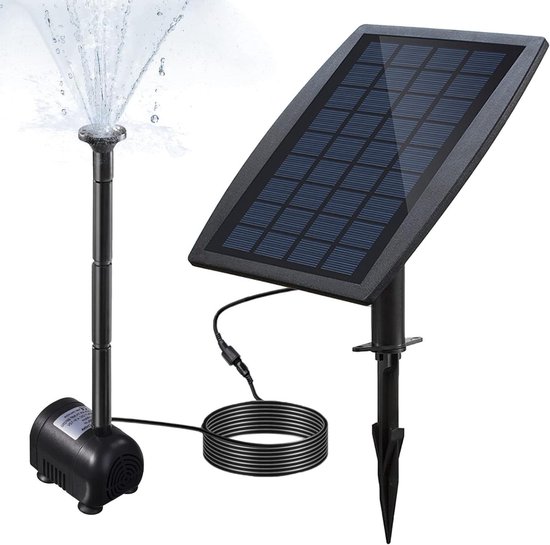 Vogelbad Fontein 7v / 1.4w Solar Fontein Fountain Zonne-aangedreven Fuente Drijvende Waterpomp 3 Sprinkler Heads Solaire Fontaine