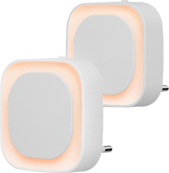 Nachtlicht Stopcontact met Schemersensor - 2 Stuks - Automatisch Aan/Uit - 3 Niveaus Helderheid Instelbaar - Ideaal voor Kinderkamer, Trap, Slaapkamer, Keuken, Badkamer - Roze