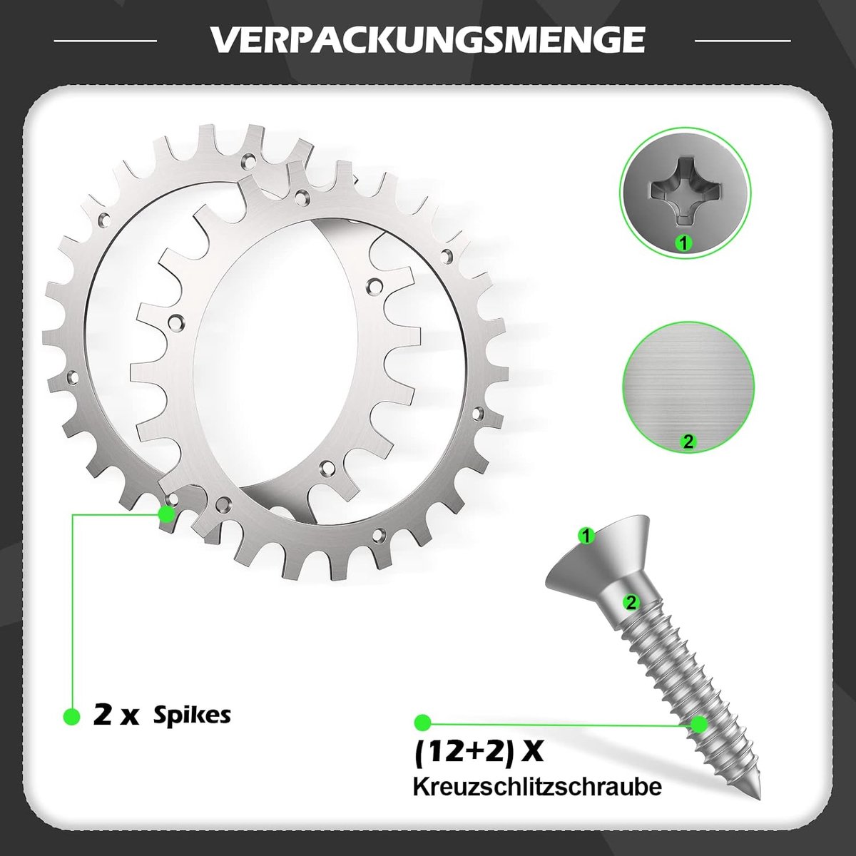 Lot de 2 pointes de tondeuse à gazon robotique en acier inoxydable pour Lot de 2 pointes de tondeuse à gazon robotique en acier inoxydable pour