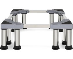 Wasmachine verhoger - Onderstel met 12 zware lasten - Hoogte 237 tot 264 cm - Uitschuifbare sokkel - Platform voor wasmachine en droger - Koelkast - Houdt tot 300 kg Wasmachine verhoger