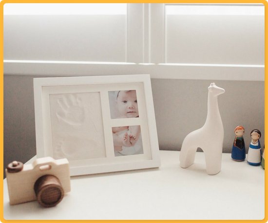 Frummel Baby Fotolijstje met Klei Afdruk (Gipsafdruk baby) - Beter dan gips afdruk - Klei Afdruk Baby Voet en Hand - Kraamcadeau Meisje / Kraamcadeau Jongen - Babyshower van Frummel — afbeelding 5