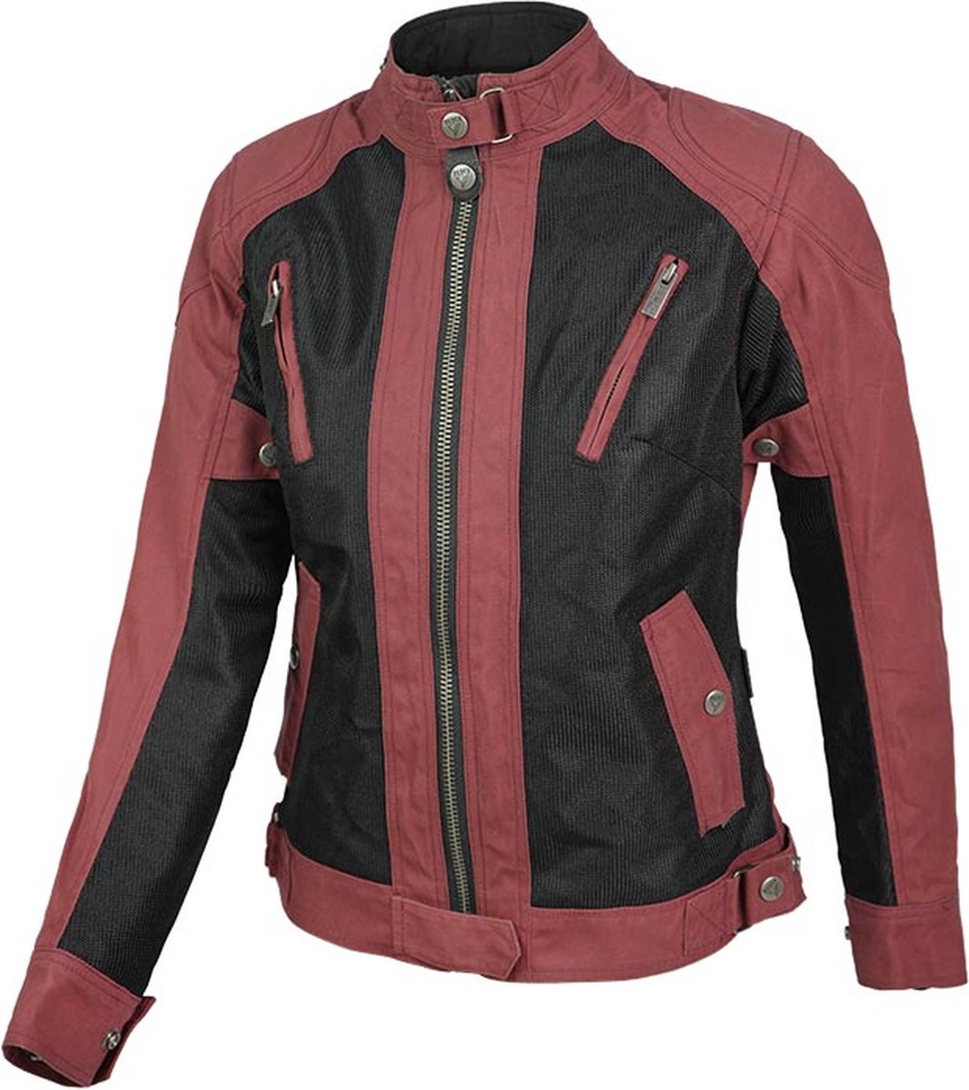by city-motorjas-dames-teneree III venty lady-protectie-CE-gecertificeerd-regenmembraan-windstopper-bordeaux-rood-zwart-L