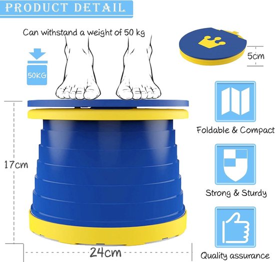 Toiletbril voor kinderen - Opklapbare toiletstoel met reistas - Indoor Outdoor Travel Potje Baby Training - Blauw — afbeelding 5