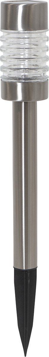 Star Trading Solar paalverlichting Terni, padlamp, zilver, LED, schemersensor, warm wit, buiten, 42 cm