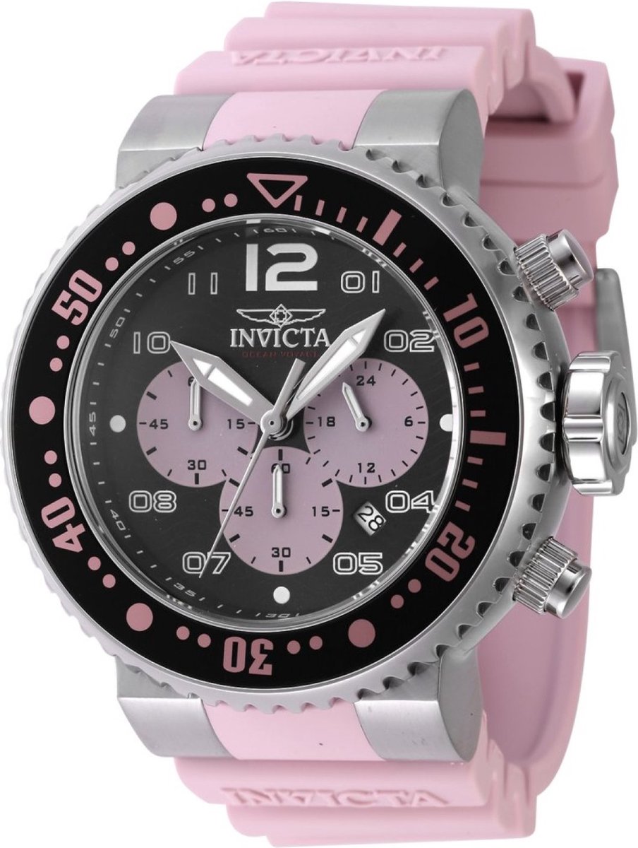 Invicta Pro Diver 47197 Heren Horloge - Waterdicht - Analoog - Quartz Uurwerk - Roestvrij Staal met zwarte Wijzerplaat -52mm