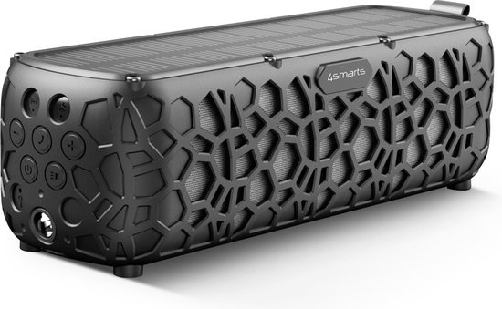 Bluetooth speaker waterbestendig IPX6 4smarts Endless Summer met zonnepaneel, LED-lamp, 10+ uur speeltijd, microfoon