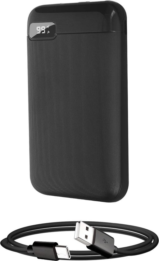5000mAh back-up batterij 2 USB-uitgangspoorten Digitaal LCD-scherm Setty Black