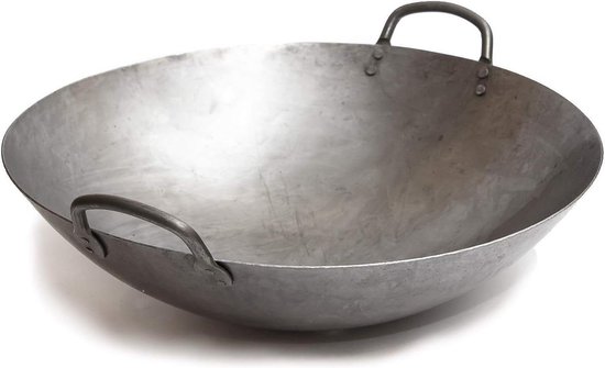 Craft Wok Grande Wok da 40 cm in Stile Canton Pesante e Martellato a Mano in Acciaio al Carbonio (fondo arrotondato)/731W87