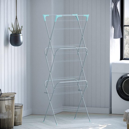 Homefront Kledingrail Airer droger, draagbare kleding paard hanger statief ontwerp, plat vouwen voor opslag, eenvoudige installatie, binnen en buiten, 159 cm hoog, maximale capaciteit 35 kg, houdt 78 Homefront Kledingrail Airer droger, draagbare kleding paard hanger statief ontwerp, plat vouwen voor opslag, eenvoudige installatie, binnen en buiten, 159 cm hoog, maximale capaciteit 35 kg, houdt 78