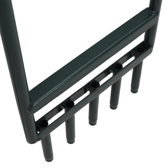 vidaXL - Gazonbeluchter - met - 5 - holle - tanden - gepoedercoat - staal - groen van VidaXL — afbeelding 2