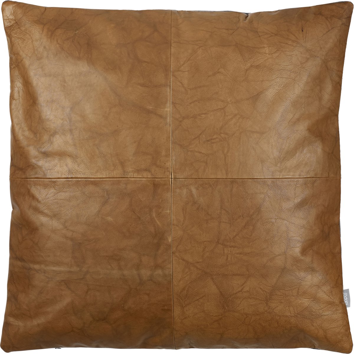 Södahl Lodge leather Cushion 60 x 60 cm Black/tobacco