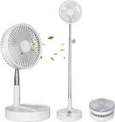 Ventilator - Oplaadbaar - Opvouwbaar - Draadloos - In Hoogte Verstelbare - Wit
