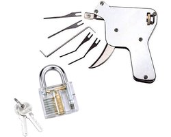 Lockpick set multi lock pickpistool transparant oefenslot deurslot ontgrendelen eenvoud van bediening lockpick oefengereedschap ebook gids beginnende professionele slotenmakers Lockpick set
