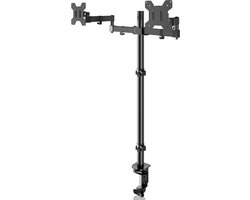 Volledig verstelbare monitorarm standaard - 80 cm hoge stang - geschikt voor twee 13-27 inch beeldschermen - 10 kg voor monitor computerscherm - VESA 75/100 mm (MD7842)