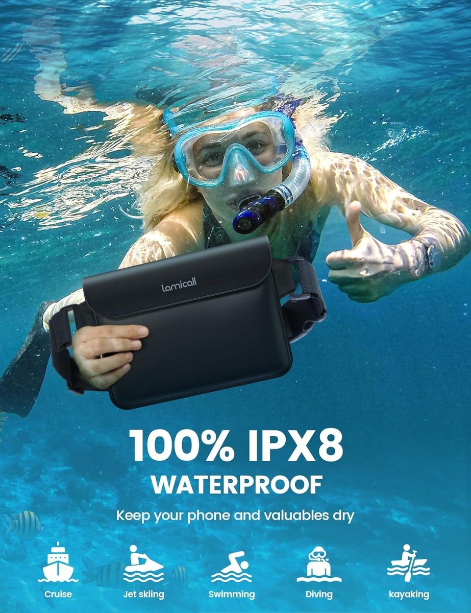 2 stks Waterdichte Pouch Bag met Verstelbare Taille Riem